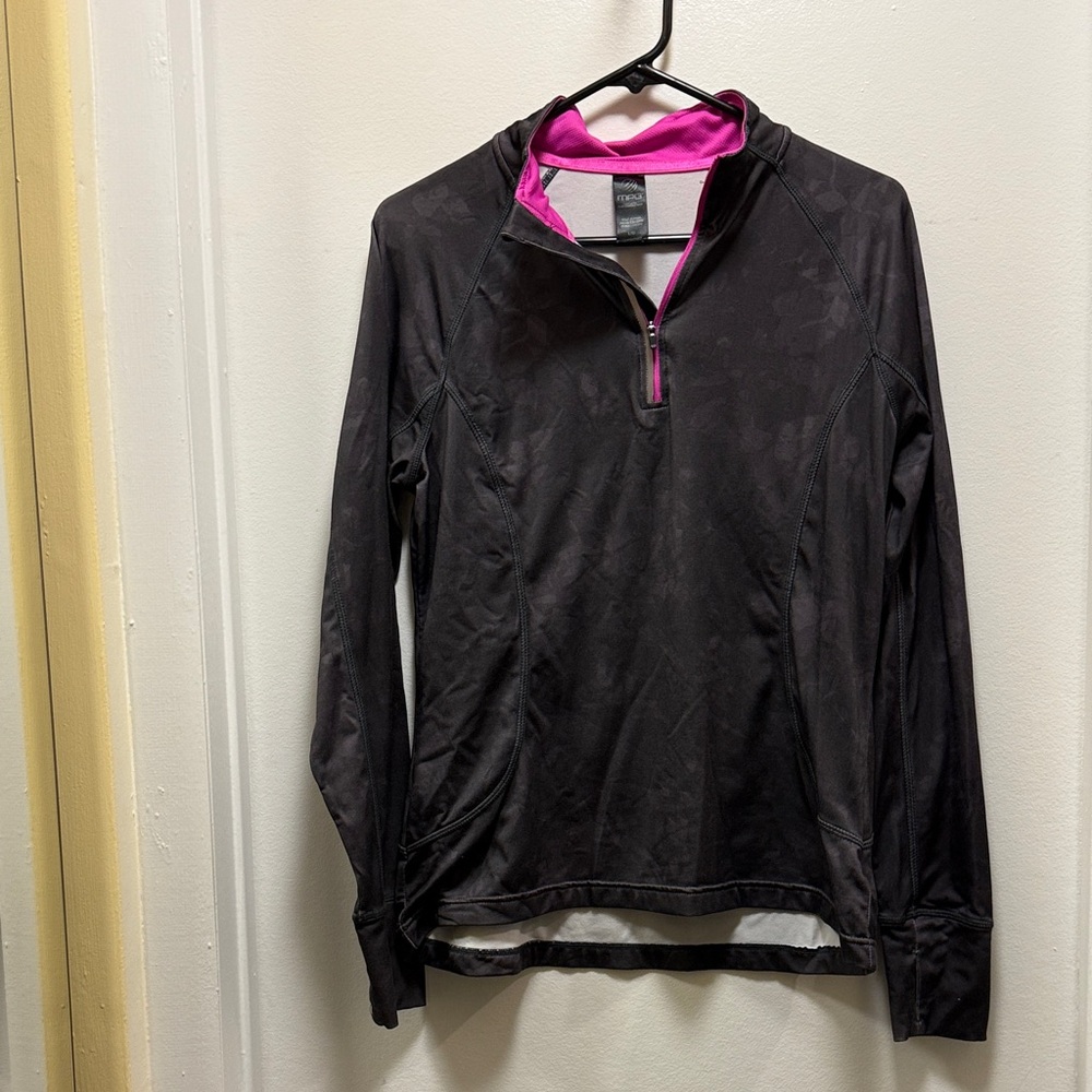 Black and Pink Quarter-Zip Pullover